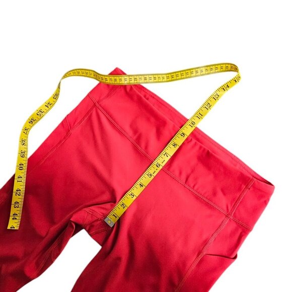 Lululemon Pace Rival Crop Size 10 Red 22" Full On Luxtreme Athletic Leggings - Picture 10 of 12
